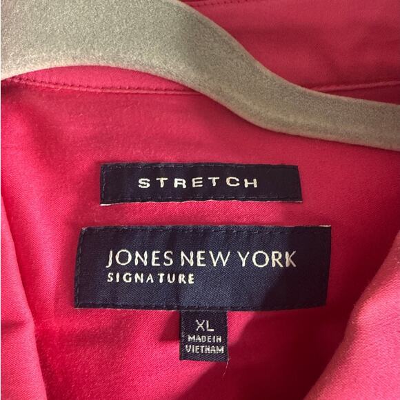 Jones New York Fuchsia Stretch Twill Utility Jacket Women’s Size Large - Picture 6 of 10